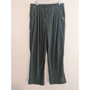 Halara Mid Rise Zipper Pocket Corduroy Casual Pants Womens Large Green AuraCord
